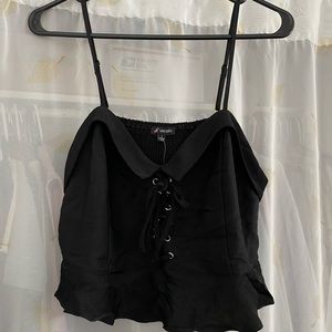Black satin blouse